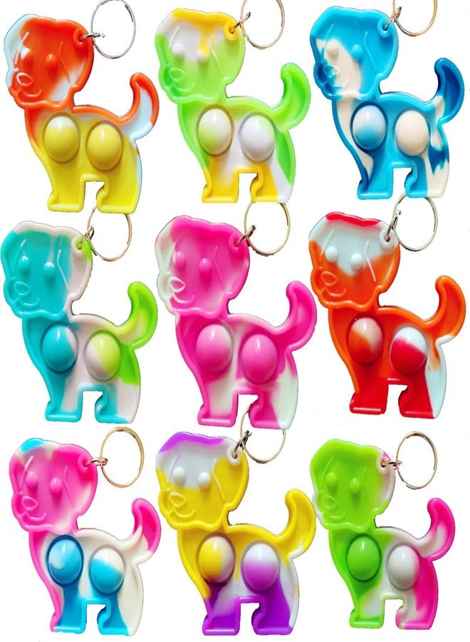 HOZKEAP 20 Packs Bulk Dog Puppy Mini pop Fidget Keychain Gifts for Boys and Girls Kids Birthday Party Favors Supplies and Classroom Prize - Image 1